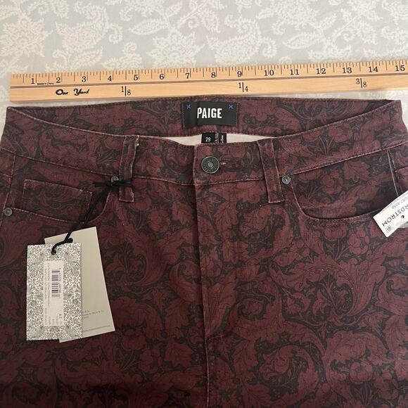 Paige Morris & Co. High Rise Lou Lou Flare Jean In Cherrywood Multi Size 29 - Picture 11 of 16